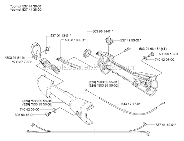 Page O Diagram and Parts List for 323HE3 2007-01 Husqvarna Trimmer