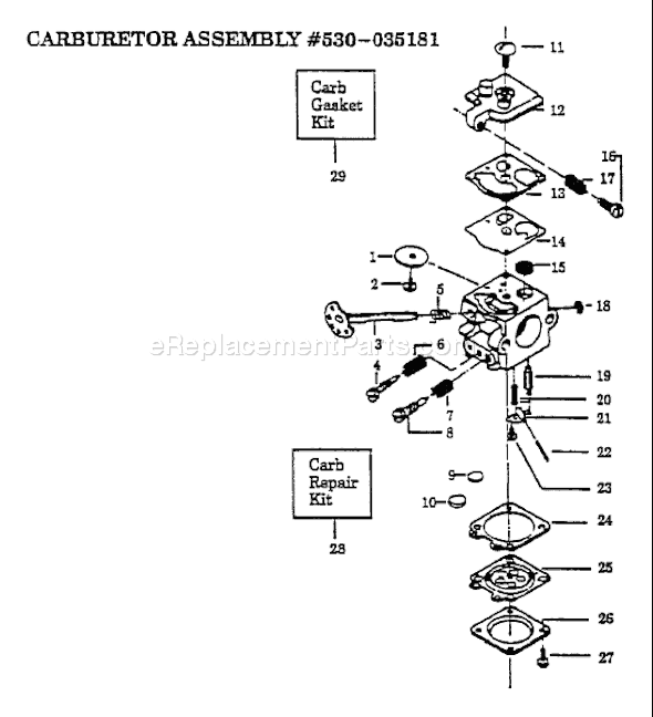 Product Complete Diagram and Parts List for 23COMPACT 1993-01 Husqvarna Chainsaw
