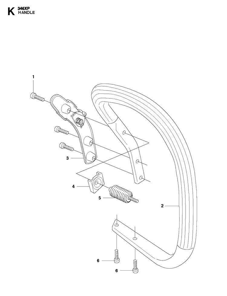 Handle Diagram and Parts List for 346XP 2011-01 Husqvarna Chainsaw