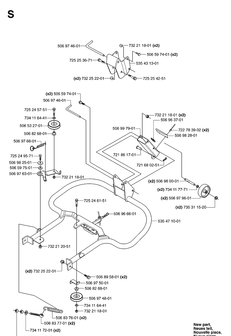 Protection Frame Diagram and Parts List for PR15 (953535001)(2004-01) Husqvarna Lawn Mower