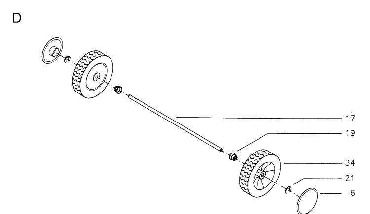 Wheels And Tires Diagram and Parts List for MASTER46  Husqvarna Lawn Mower