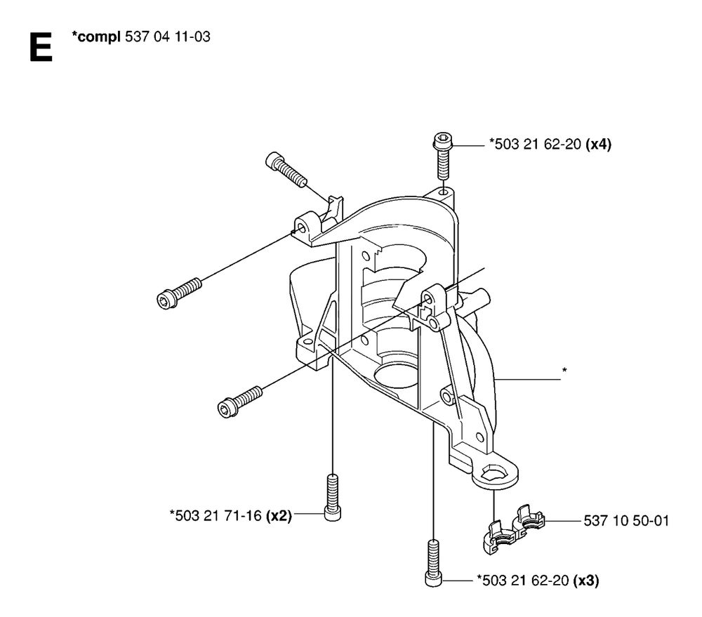 Crankcase Diagram and Parts List for 325HD75X 20062300001 - 20081400000 Husqvarna Hedge Trimmer