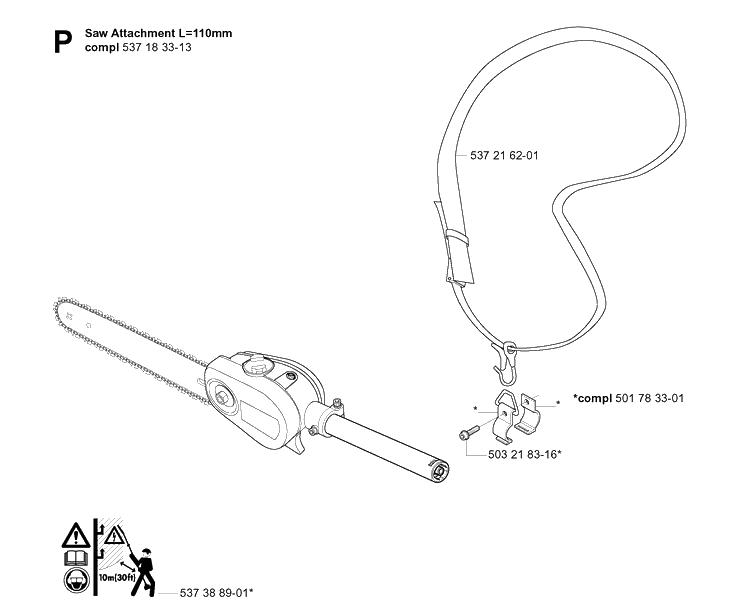 Attachments 2 Diagram and Parts List for 326P 20042300001-20062700000 Husqvarna Pole Saw