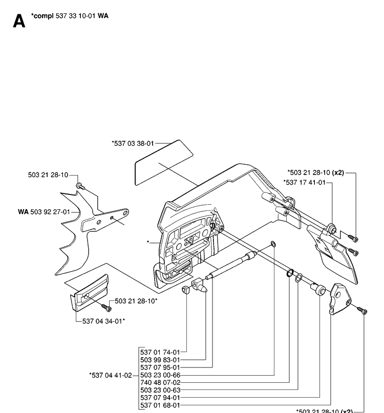 Clutch Cover Diagram and Parts List for 385XP 20064000001-Current Husqvarna Chainsaw