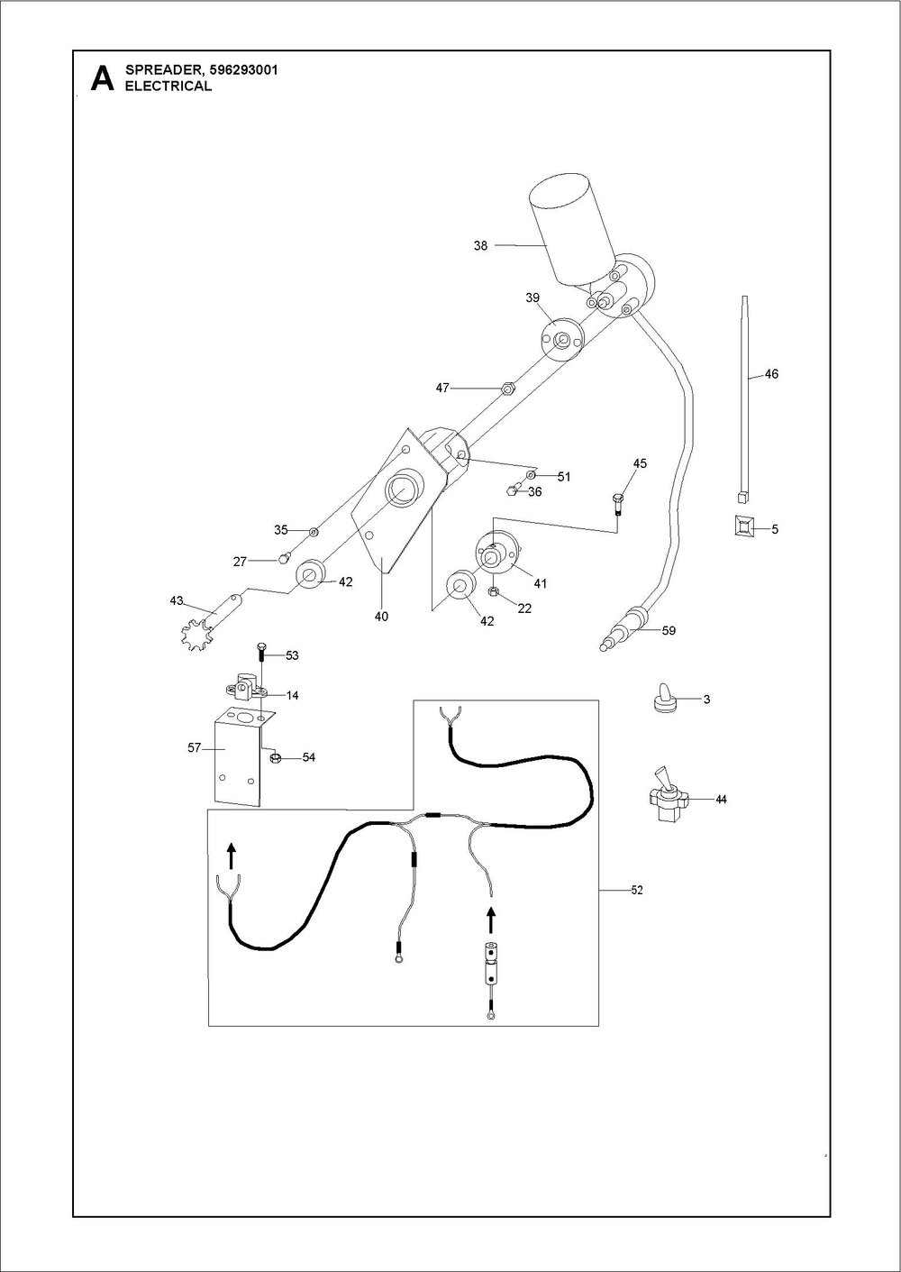 Electrical Diagram and Parts List for AGSD5100XV1  Husqvarna Lawn Tractor Accessories