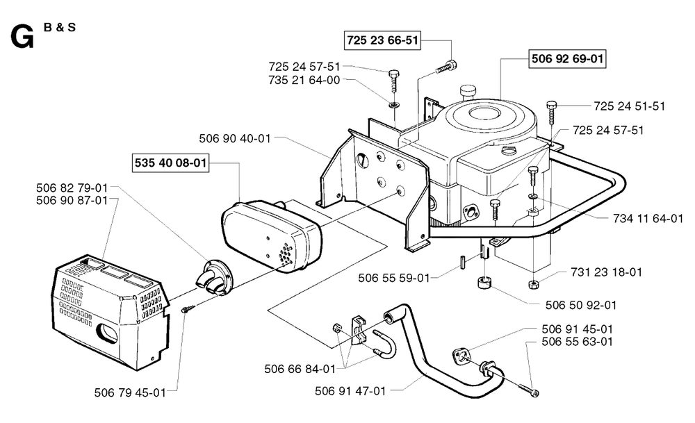 Engine Diagram and Parts List for R11 2002-02 Husqvarna Lawn Tractor