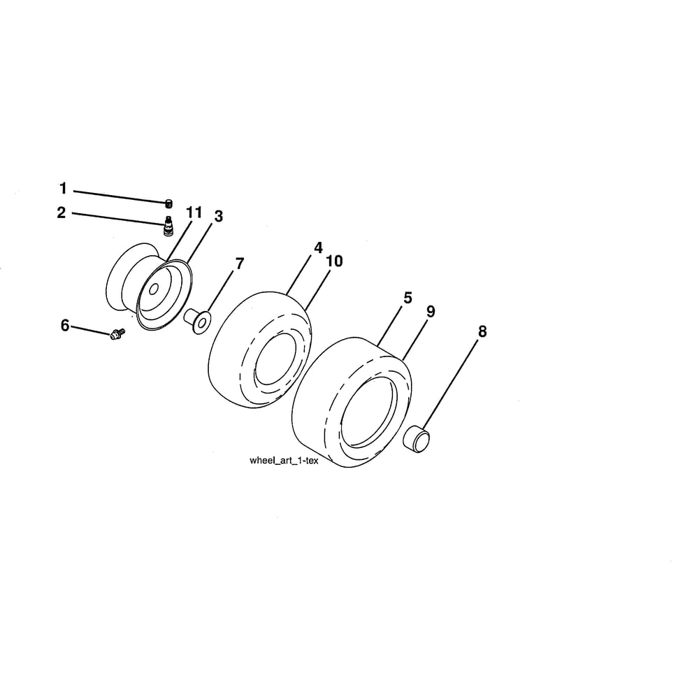 Wheels & Tires Diagram and Parts List for YTH20K42-96043027400  Husqvarna Lawn Tractor