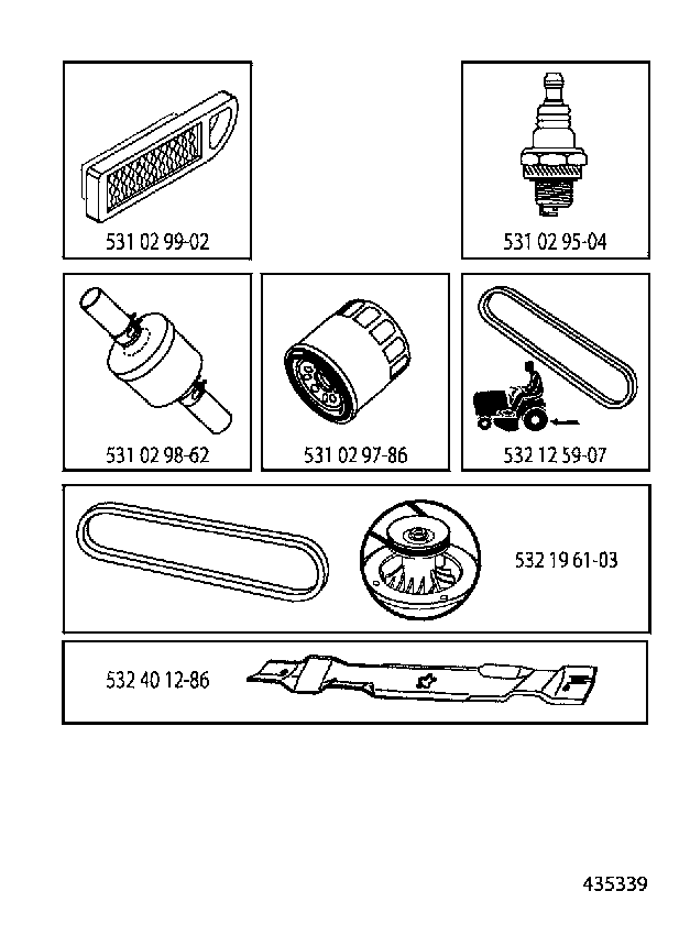 Frequently Used Parts Diagram and Parts List for GTH260TWIN (96041004504)(2010-03) Husqvarna Lawn Tractor