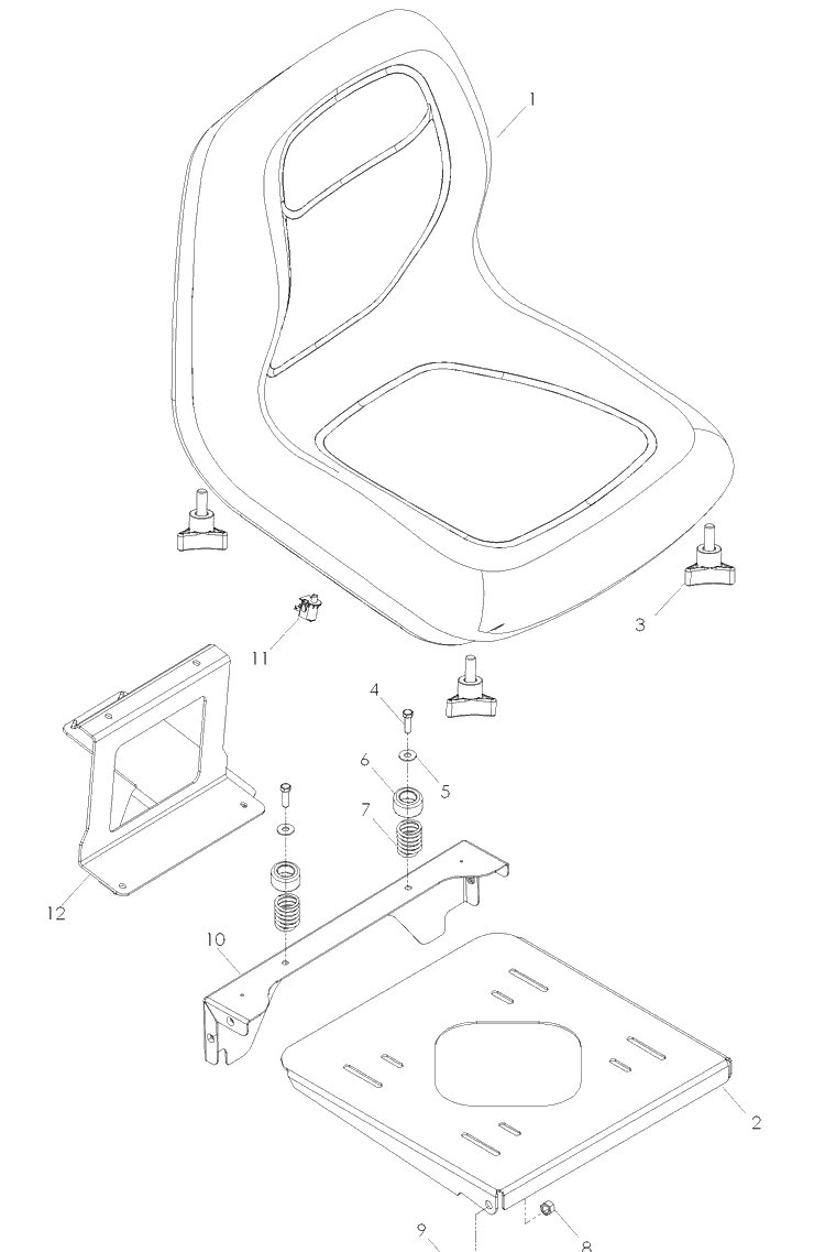Seat  2 Diagram and Parts List for Z4824 (968999512)(2007-04) Husqvarna Lawn Mower