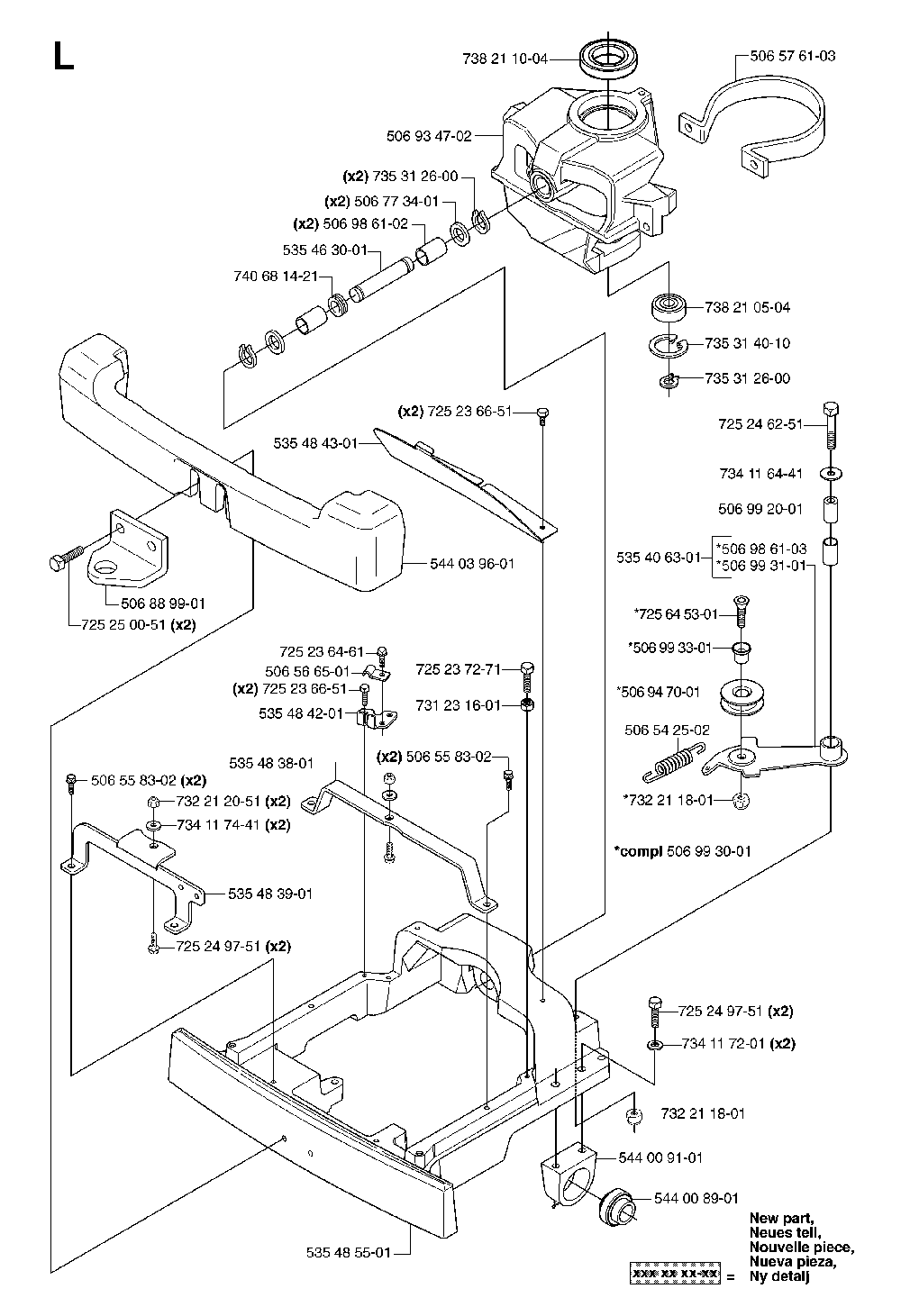 Steering Column Diagram and Parts List for RIDERPRO18AWD (953536601)(2005-03) Husqvarna Lawn Tractor