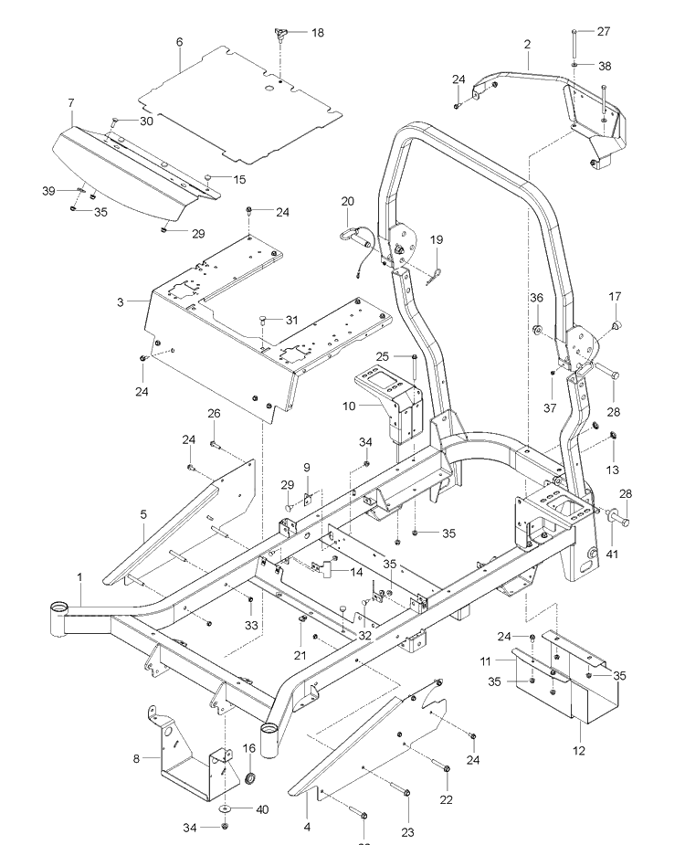 Frame 2 Diagram and Parts List for MZ48 (96766590100)(2017-02) Husqvarna Lawn Mower