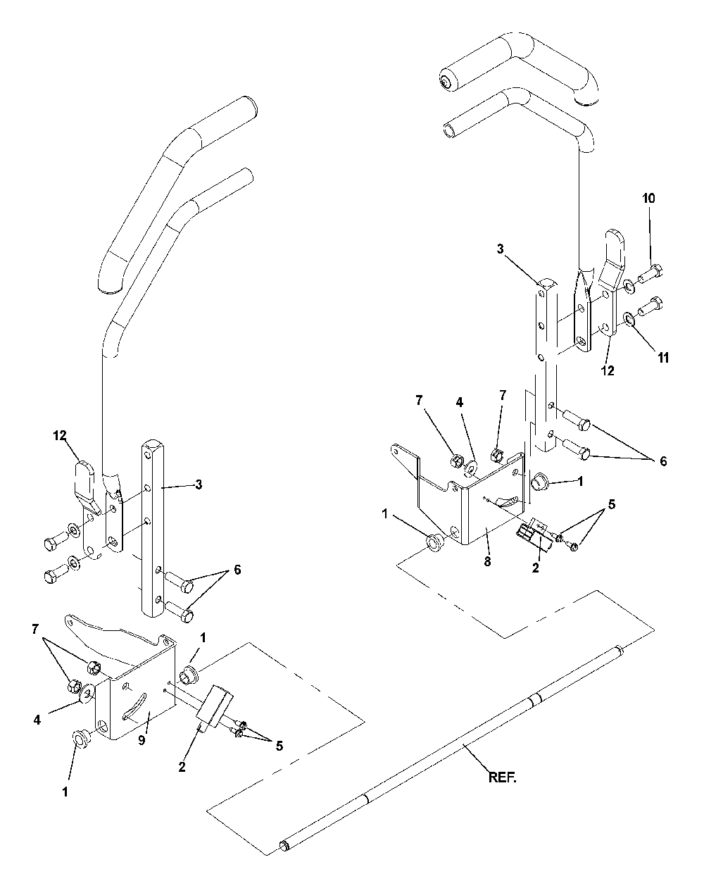 Handle And Controls Diagram and Parts List for CZ4818BIA (968999276)(2004-09) Husqvarna Lawn Tractor
