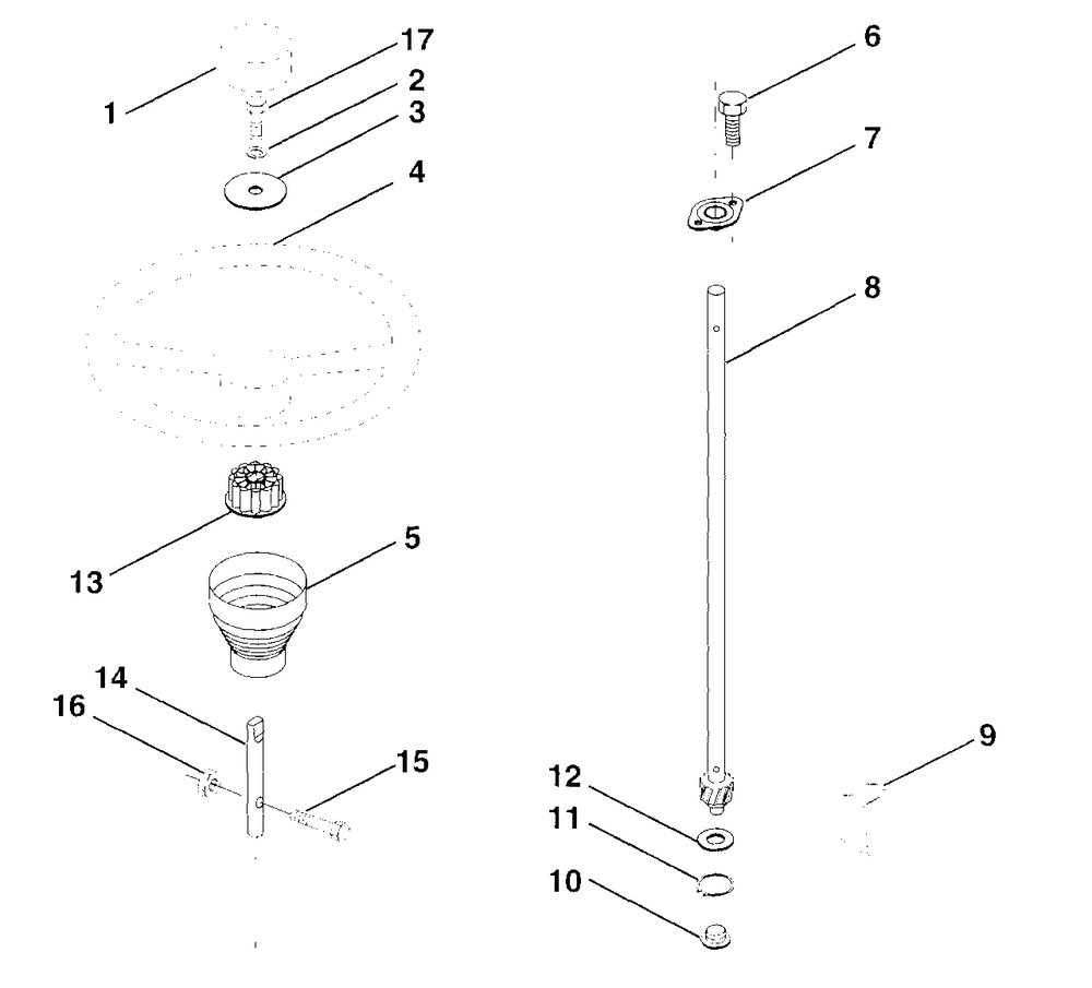 Steering Wheel Diagram and Parts List for LR121 (954140001-A)(1997-12) Husqvarna Lawn Tractor