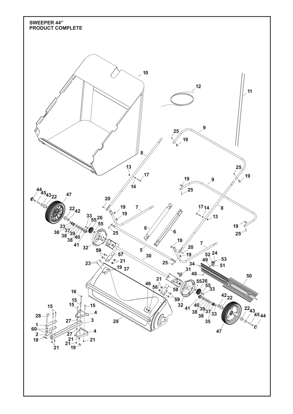 Complete Product Diagram and Parts List for 34-44  Husqvarna Lawn Tractor Accessories