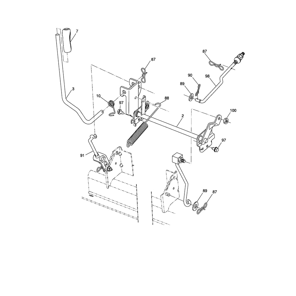 Mower Lift Diagram and Parts List for YTH2246-917287541  Husqvarna Lawn Tractor