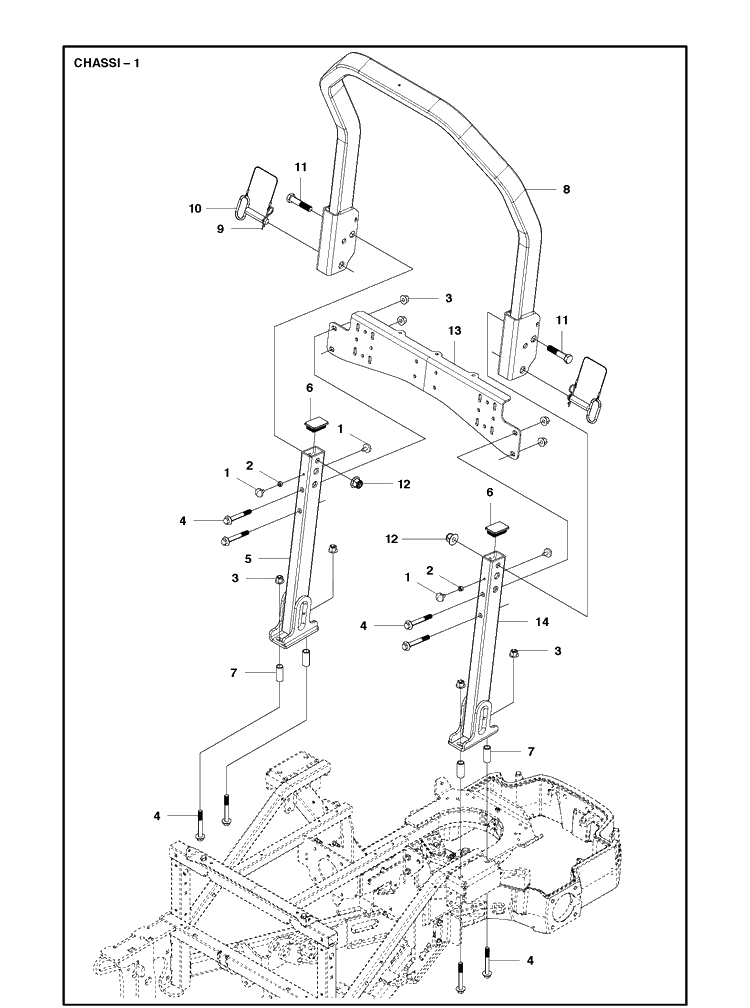 Chassis / Frame 3 Diagram and Parts List for P525D (967847801)(2018) Husqvarna Lawn Mower
