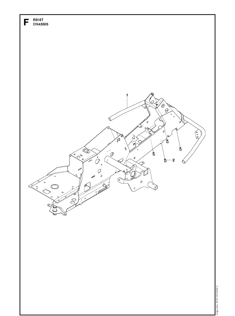 Chassis / Frame Diagram and Parts List for R316T  Husqvarna Lawn Mower