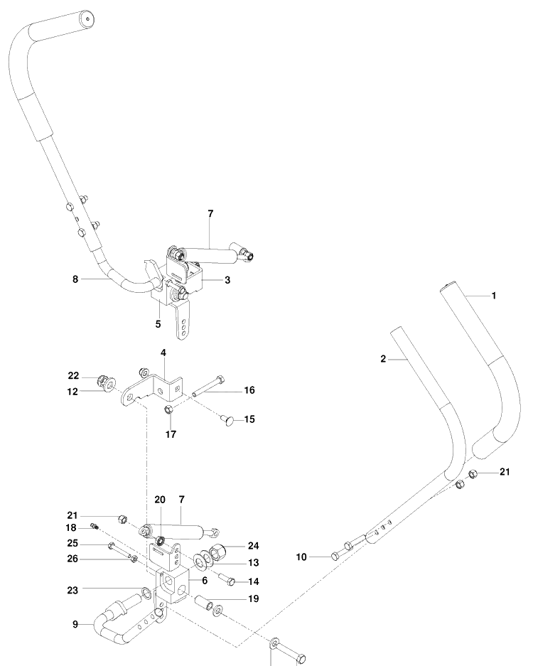 Steering Diagram and Parts List for RZ4219BF (966582201)(2010-03) Husqvarna Lawn Mower