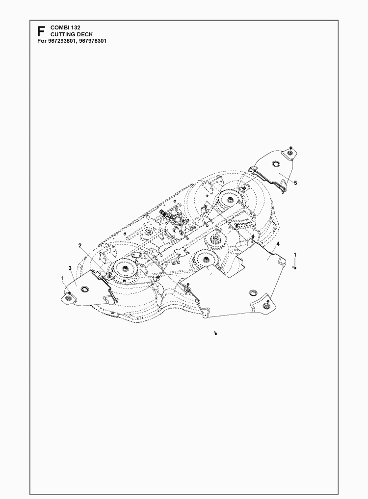 52 Inch/132cm Cutting Deck 6 Diagram and Parts List for C132 P500-series Husqvarna Lawn Mower