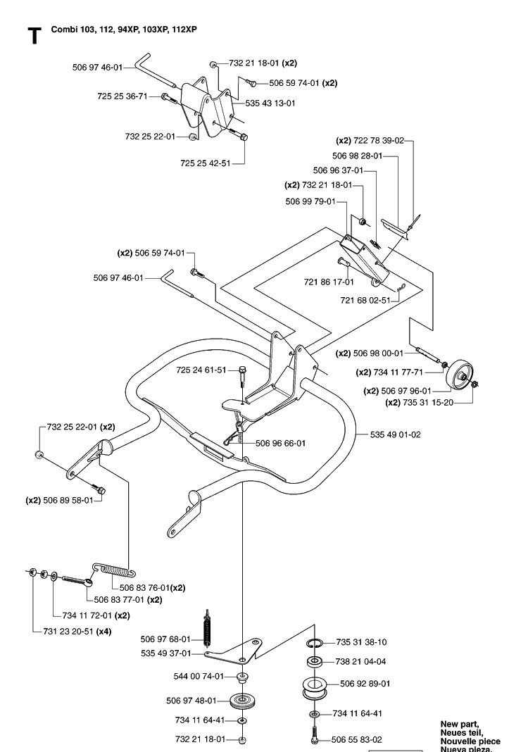 103cm Cutting Deck 2 Diagram and Parts List for PR18AWD (965095001)(2007-03) Husqvarna Lawn Mower