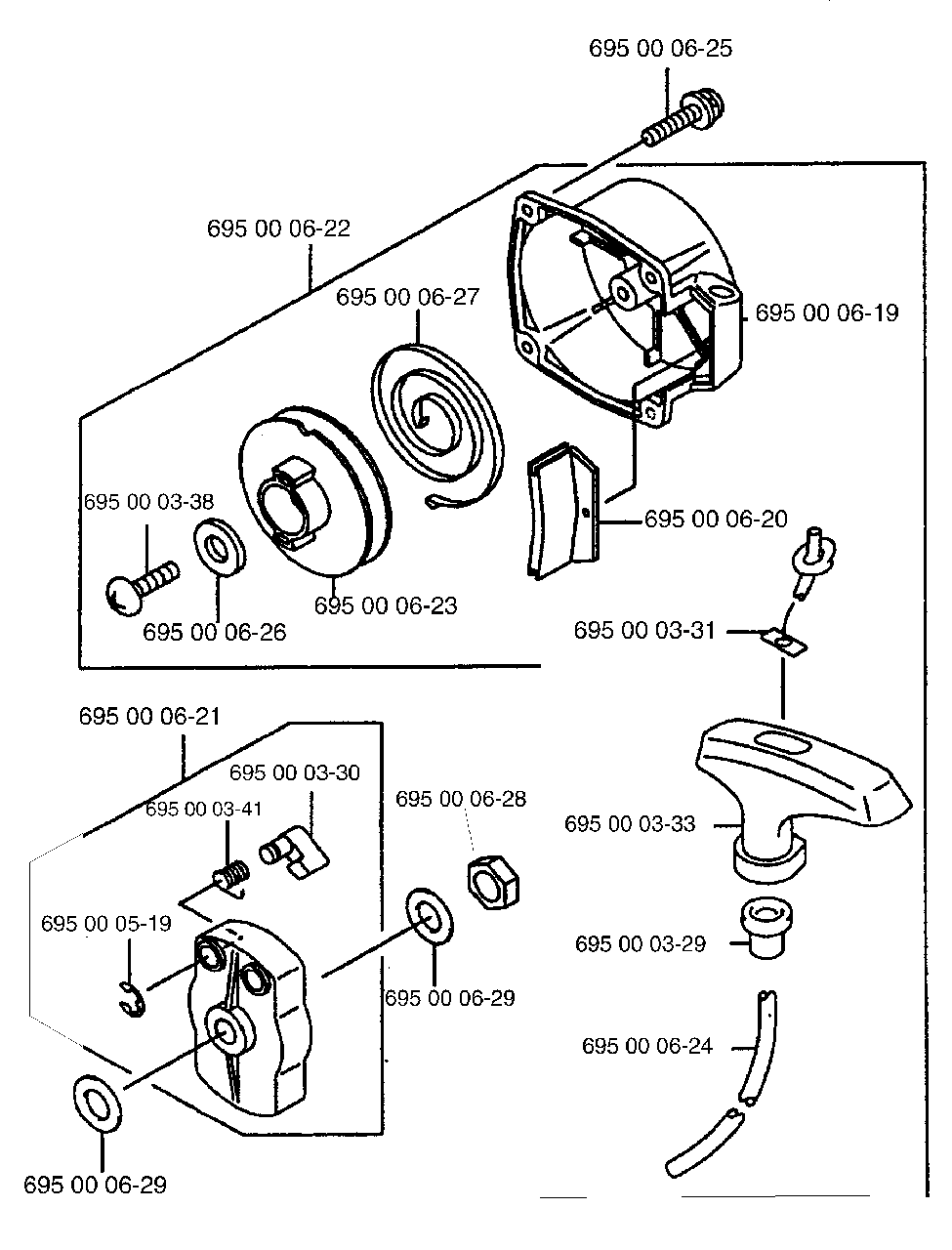Starter Diagram and Parts List for 155BT 1998-10 Husqvarna Leaf Blower / Vacuum