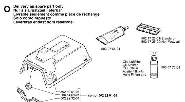Accessories 2 Diagram and Parts List for 252RX 19991400001-20011800000 Husqvarna Brush Cutter