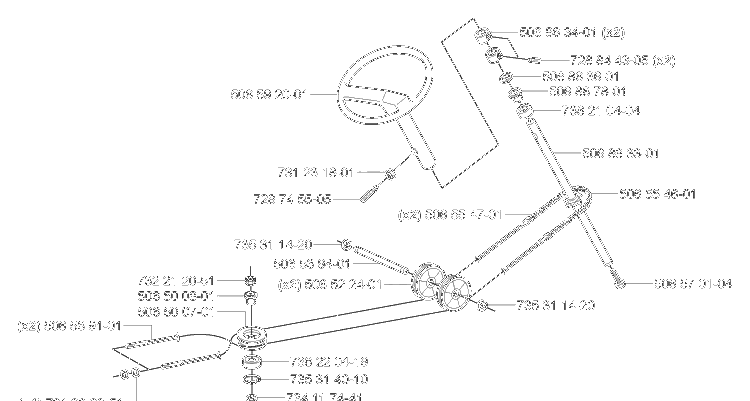 Steering Diagram and Parts List for RIDER155 2006-01 Husqvarna Lawn Tractor