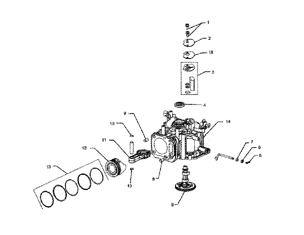 Crankcase Diagram and Parts List for 91738451B  Husqvarna Lawn Mower
