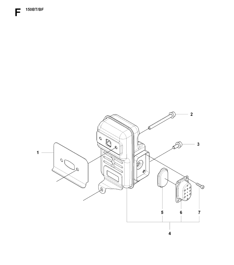 Muffler Diagram and Parts List for 150BT 20094000001-Current Husqvarna Leaf Blower / Vacuum