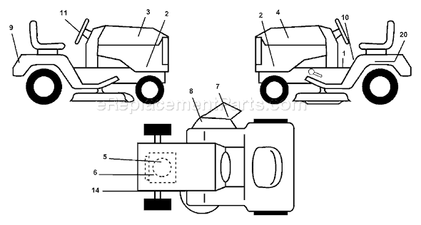 Page B Diagram and Parts List for YTH1842B (954569790) (2002-12) Husqvarna Lawn Tractor