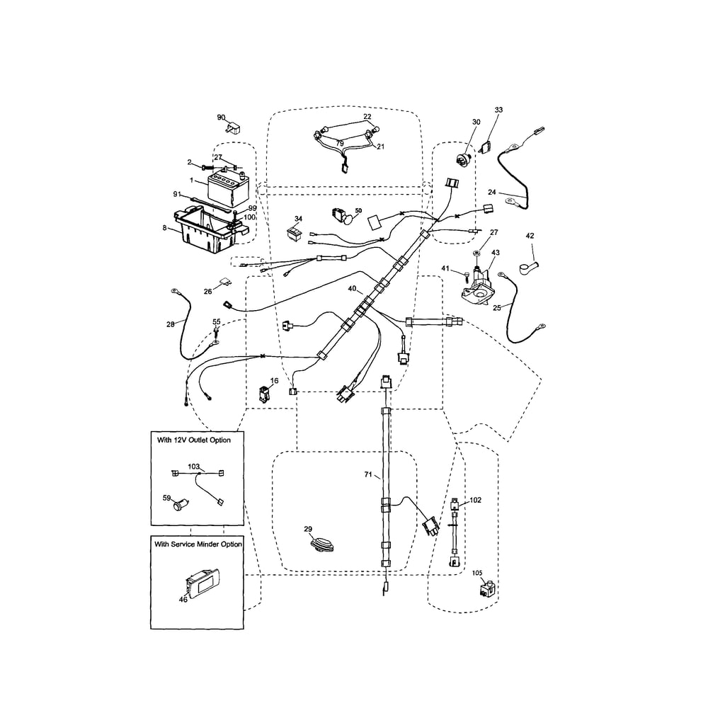 Electrical Diagram and Parts List for YTH2348-917289570  Husqvarna Lawn Tractor