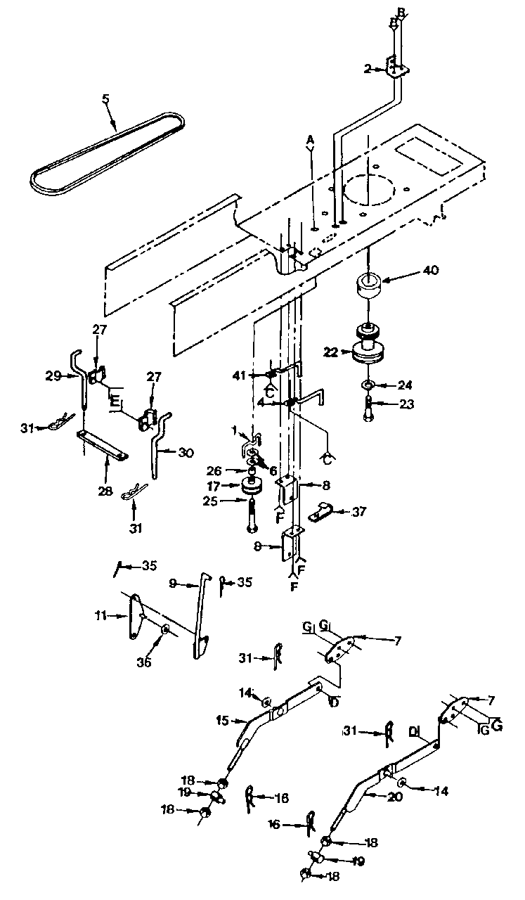 Drive Group (Part 1) Diagram and Parts List for YT120 (954000061)(1990-01) Husqvarna Lawn Tractor