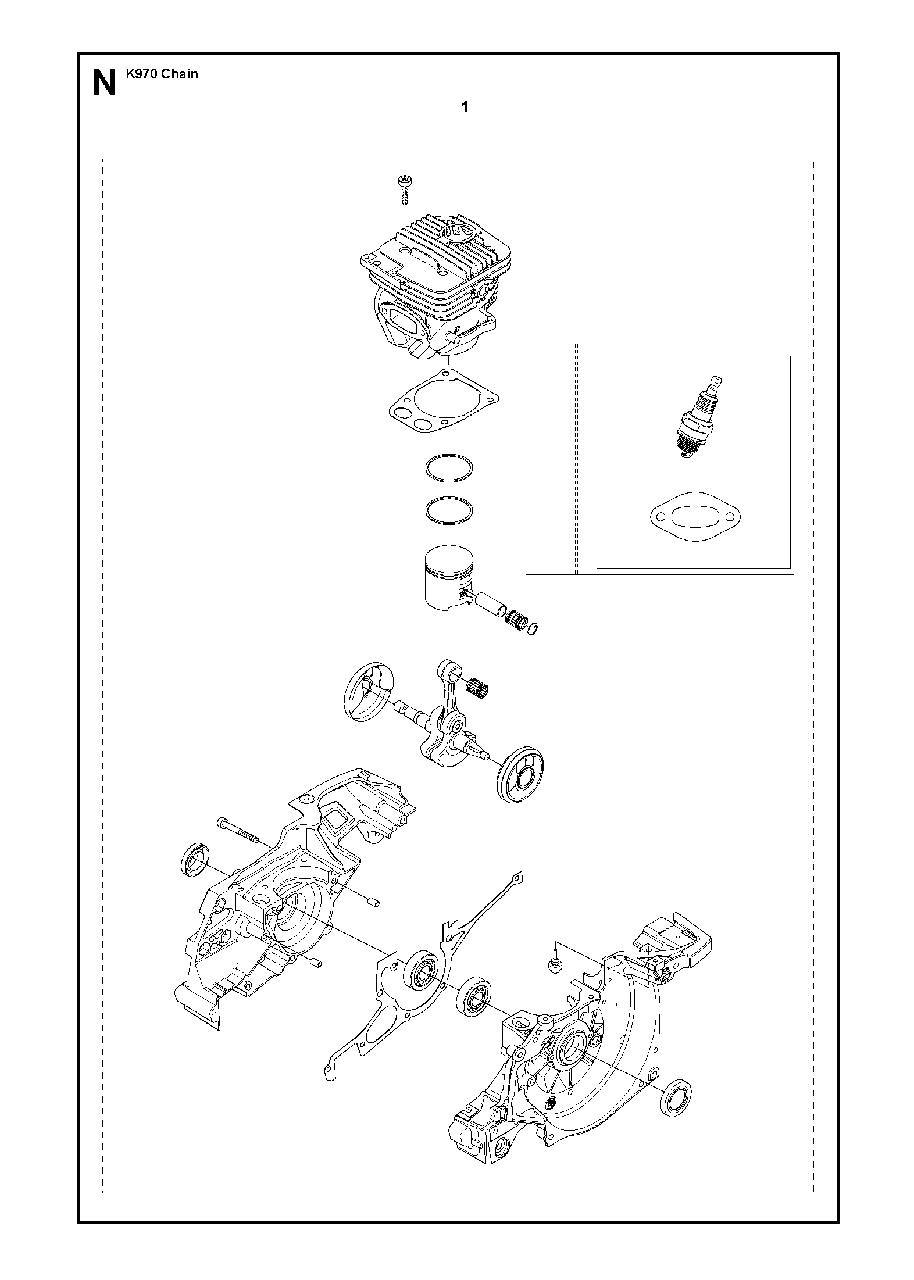 Engine Diagram and Parts List for K970CHAIN 2011-12 Husqvarna Circular Saw