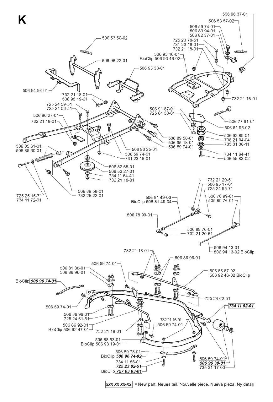 Protection Frame Diagram and Parts List for PF1200 1998-03 Husqvarna Lawn Tractor