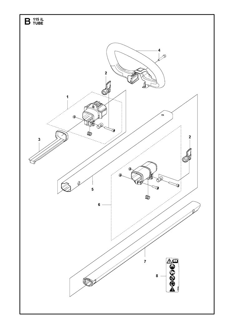 Tube Diagram and Parts List for 115IL (967098801)(20180500001-Current) Husqvarna Edger