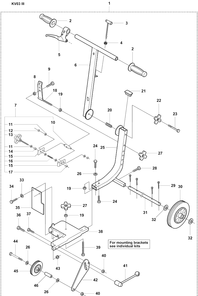 Page A Kv03 Iii Diagram and Parts List for KV03III 2007-07 Husqvarna Lawn Tractor Accessories
