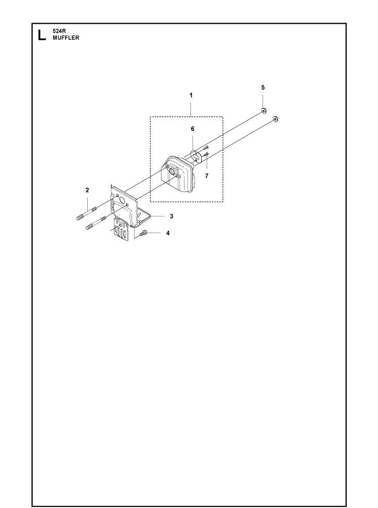 Muffler Diagram and Parts List for 524R 2020-11 Husqvarna Brush Cutter