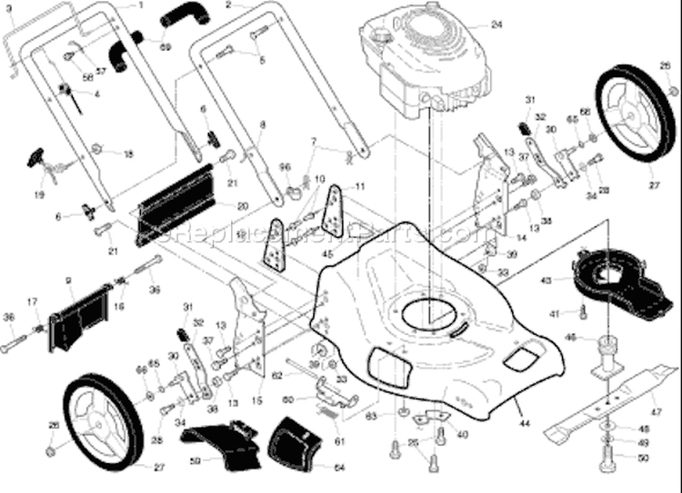 Page B Diagram and Parts List for 65021 CHV 2007-07 Husqvarna Lawn Mower