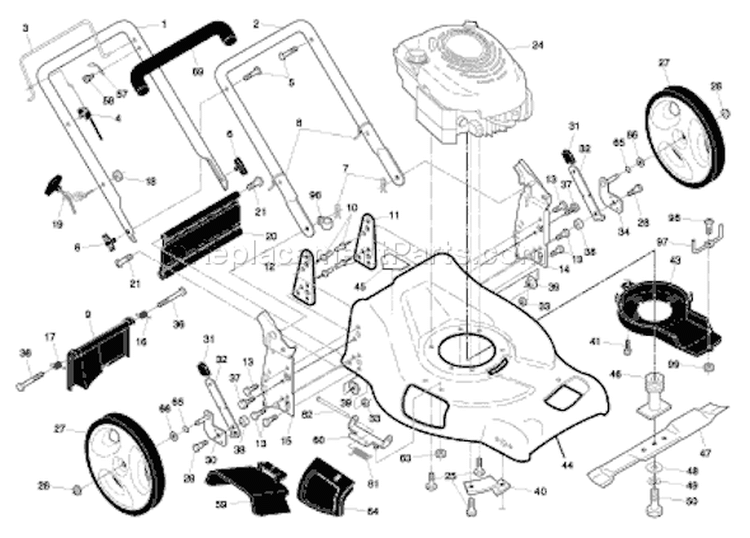 Page B Diagram and Parts List for 65021 CHV 96143001900 -2006-12 Husqvarna Lawn Mower