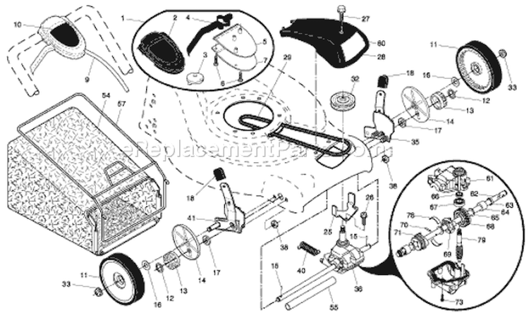 Page B Diagram and Parts List for 65021 ES 96143002001 -2007-07 Husqvarna Lawn Mower