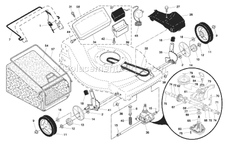 Page A Diagram and Parts List for 65022 ES 96143002300 -2007-05 Husqvarna Lawn Mower