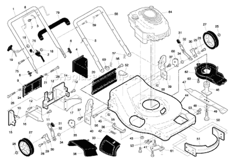 Page B Diagram and Parts List for 65022 ES 96143002300 -2007-05 Husqvarna Lawn Mower