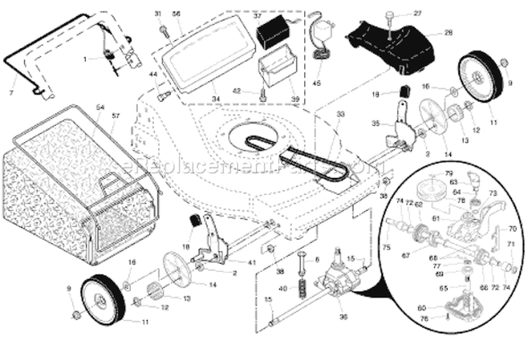 Page B Diagram and Parts List for 65022 ES 96143002301 -2007-08 Husqvarna Lawn Mower