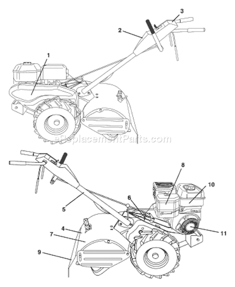 Page A Diagram and Parts List for 650RTT 650 RTT 96093000200 -2005-08 Husqvarna Tiller