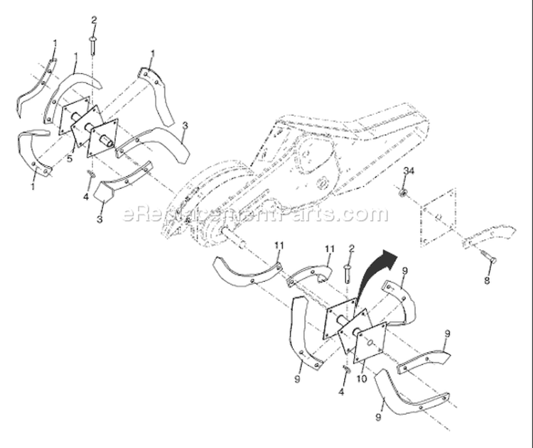 Page E Diagram and Parts List for 650RTT 650 RTT 96093000200 -2005-08 Husqvarna Tiller