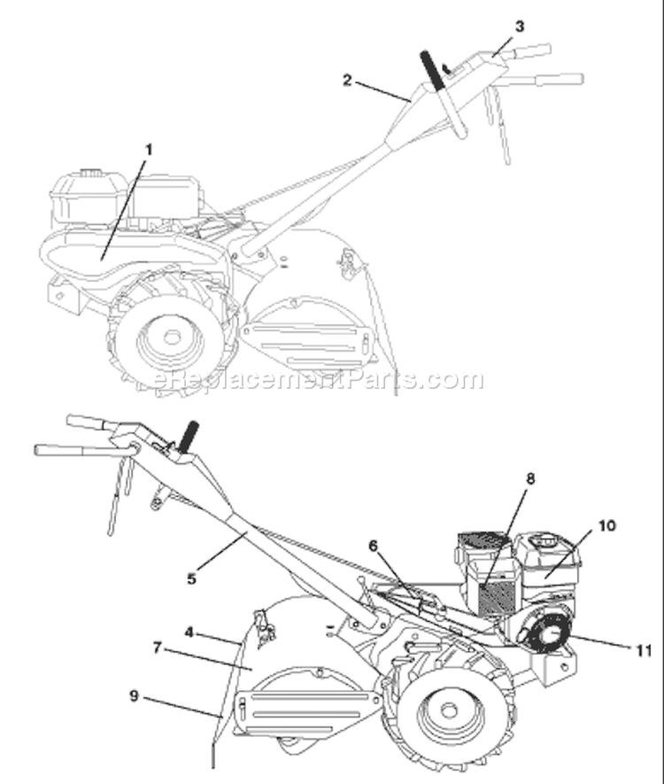 Page A Diagram and Parts List for 650RTT 650 RTT 96093000202 -2008-01 Husqvarna Tiller