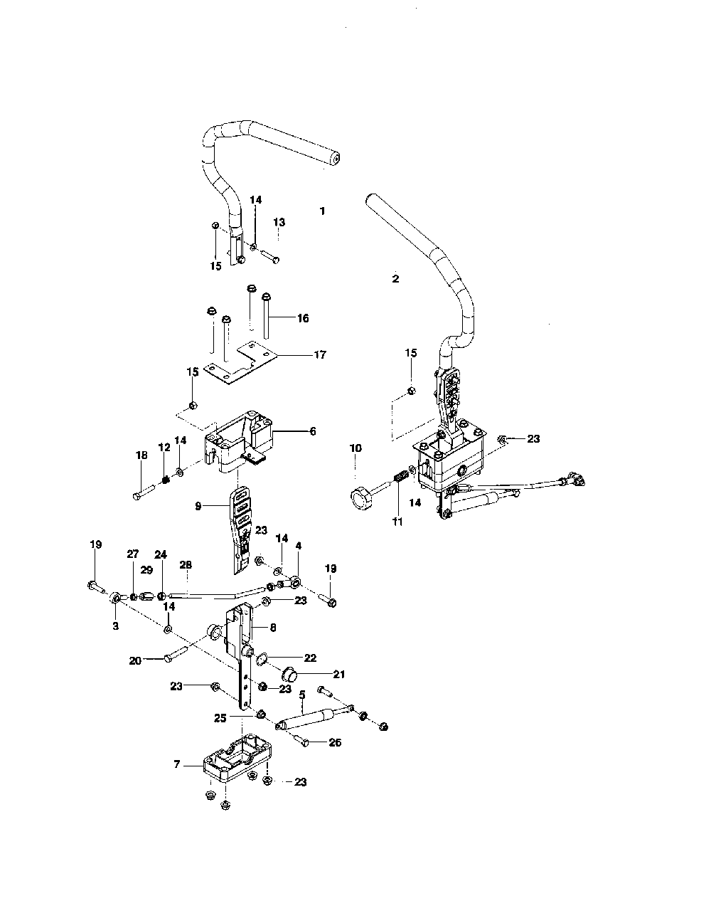 Steering Diagram and Parts List for MZ6128-966502301  Husqvarna Lawn Mower