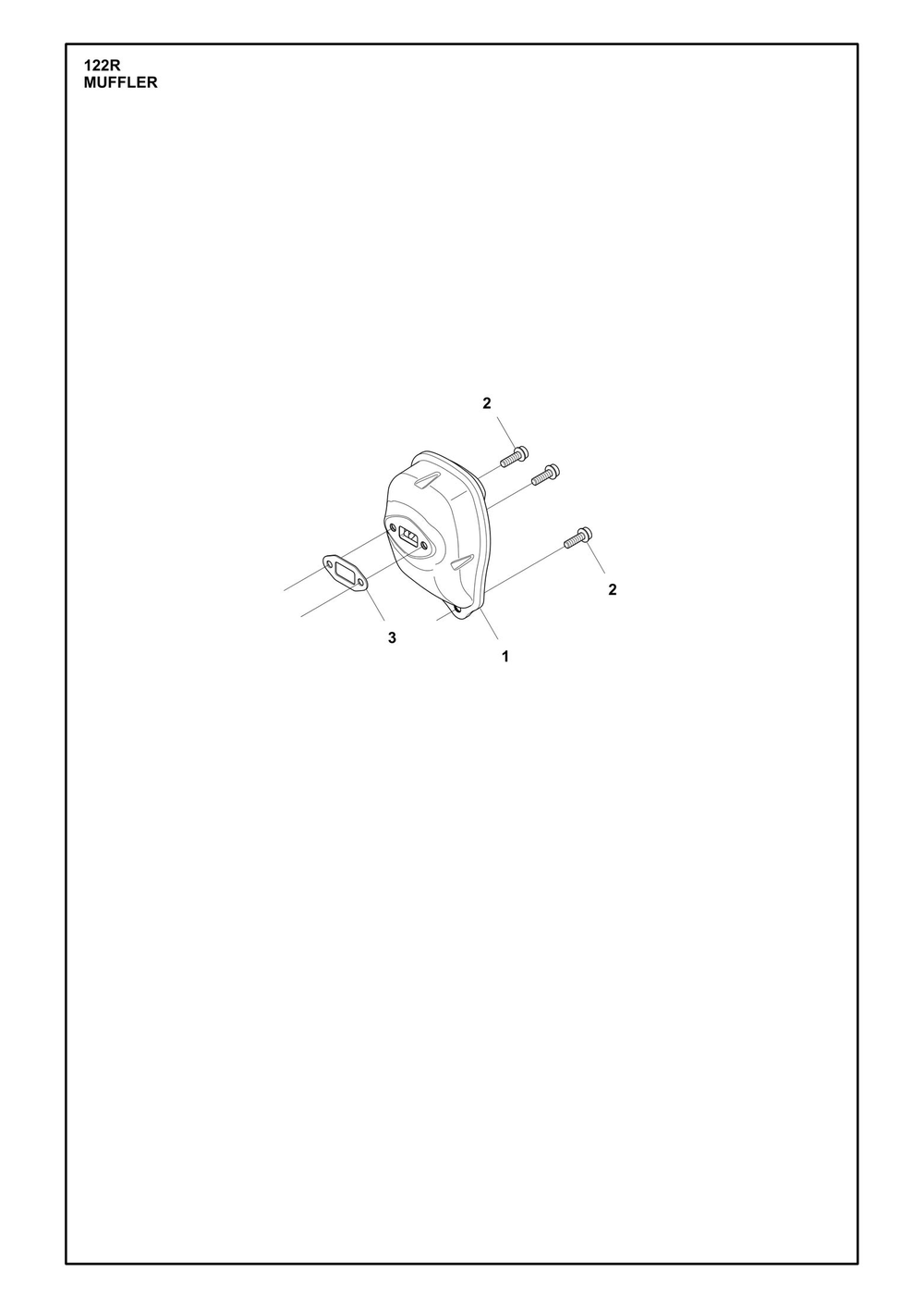 Muffler Diagram and Parts List for 122R  Husqvarna Brush Cutter