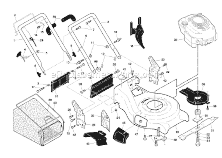 Page A Diagram and Parts List for 6521RS 6521 RS 961450005-00 -2007-09 Husqvarna Lawn Mower