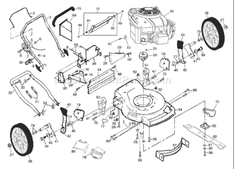 Page C Diagram and Parts List for 6522CHC 6522 CHC 954222725 -2001-11 Husqvarna Lawn Mower
